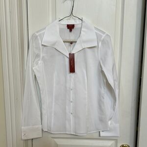 Talbots White Long Sleeve Button-Up Shirt